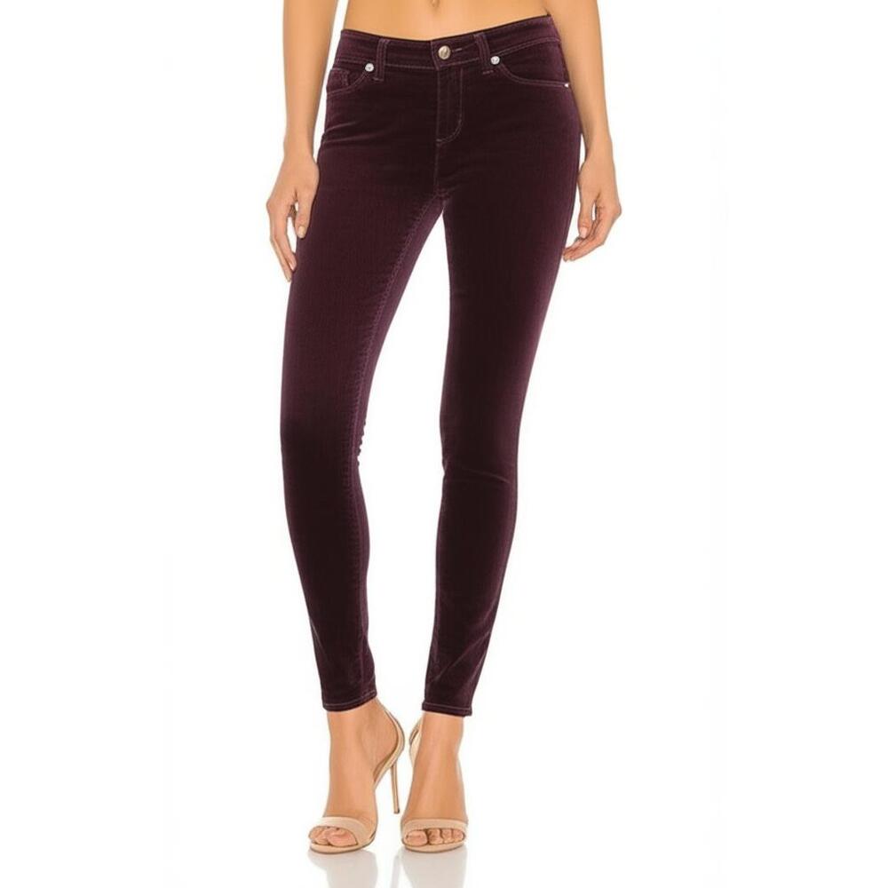 Buffalo David Bitton Corduroy Pants Skinny Dark Purple Mid Rise Slim Sculpt 4/27